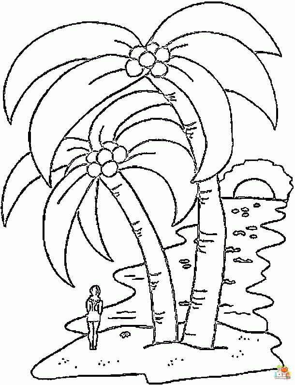 Printable palm tree coloring sheets