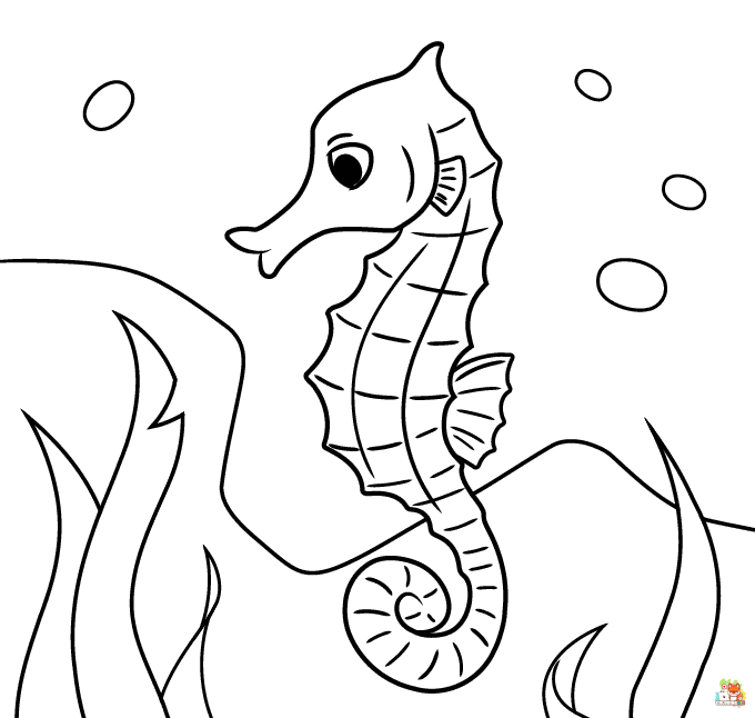 Printable seahorse coloring sheets