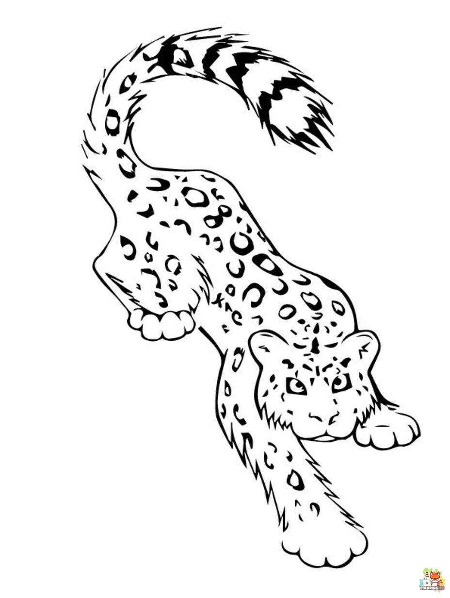 Printable snow leopards coloring sheets