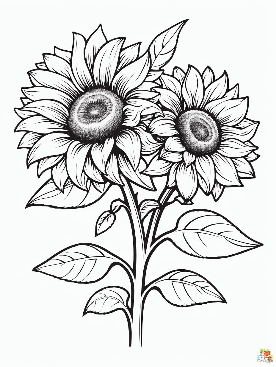 Sunflower Coloring Pages to Print 1