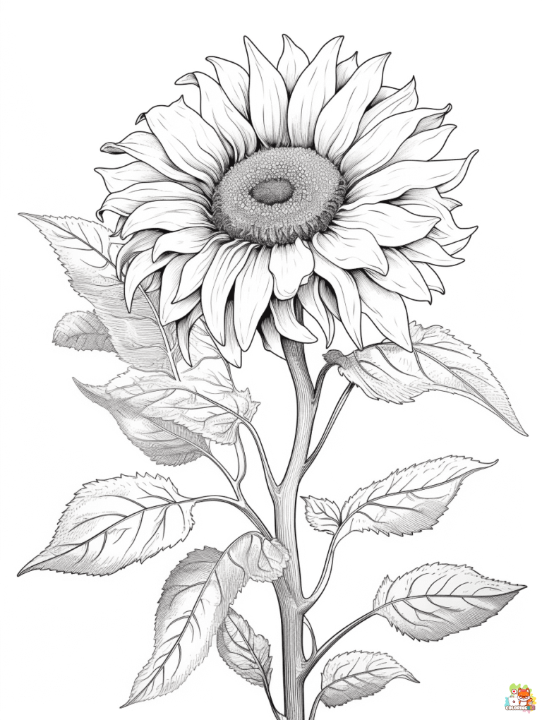 Sunflower coloring pages 2
