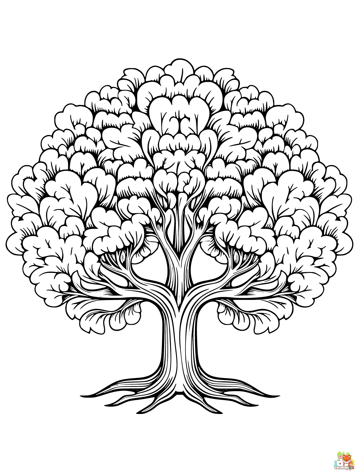Tree coloring pages 1