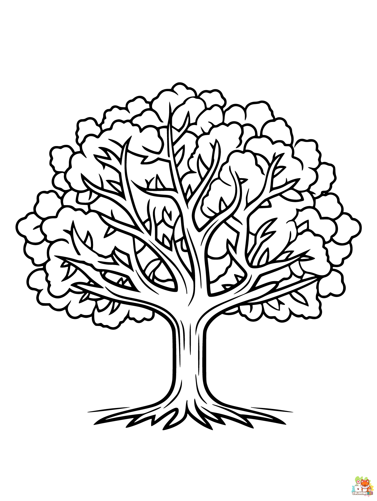 Tree coloring pages free
