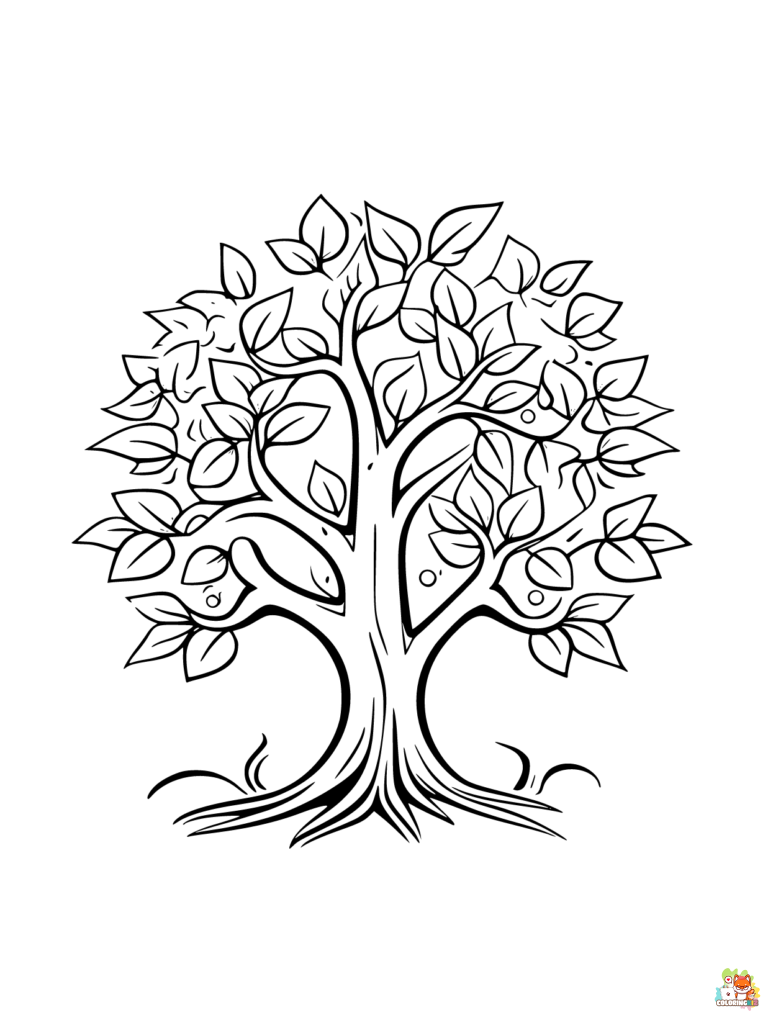 Tree coloring pages printable