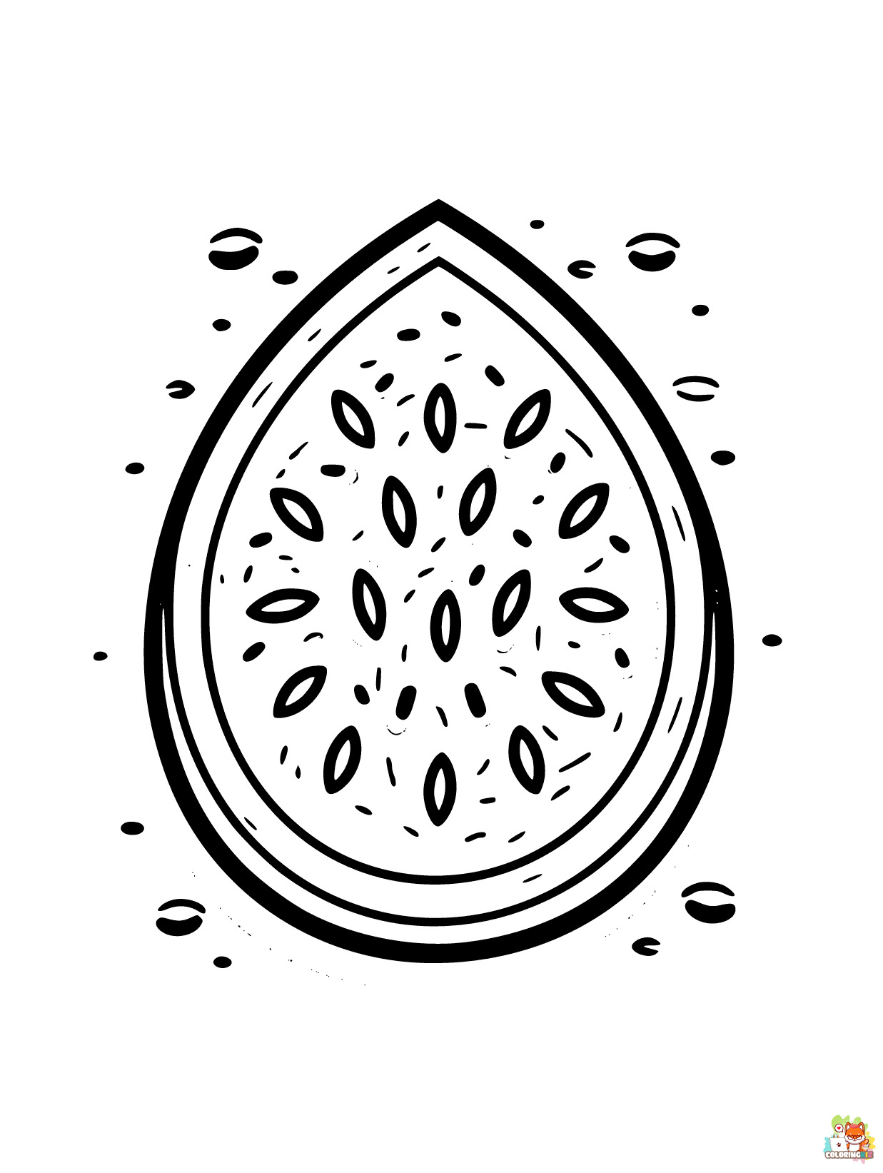 Watermelon coloring pages to print