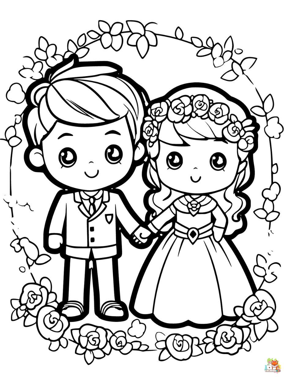 Wedding coloring pages printable free