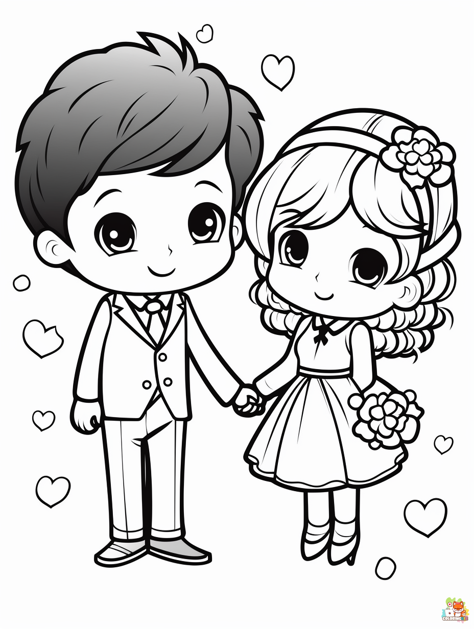 Wedding coloring pages printable