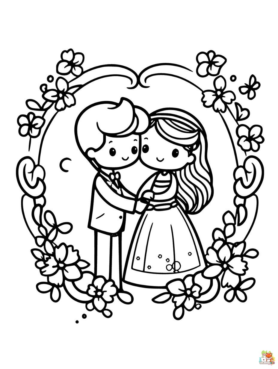 Wedding coloring pages to print