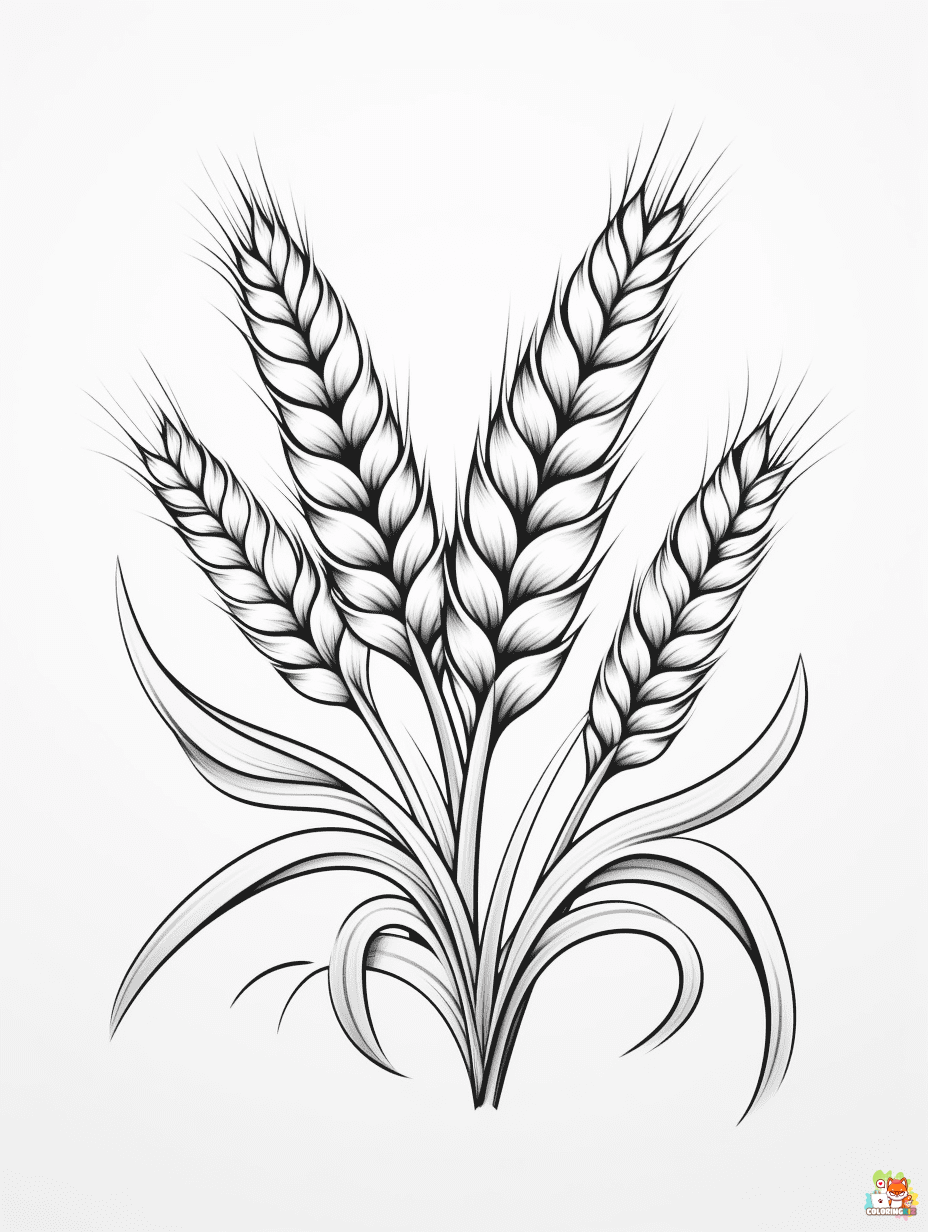 Wheat Coloring Pages for Kids