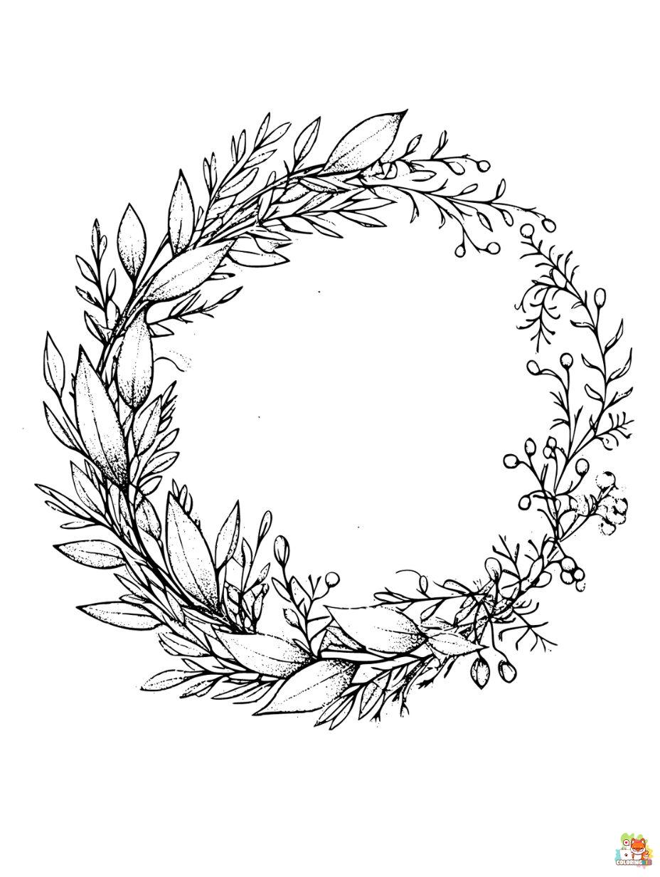 Wreath Coloring Pages for Kids Coloring Pages