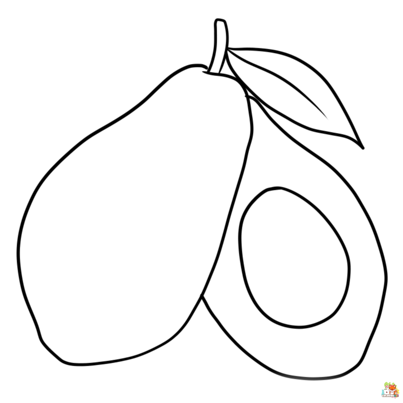 avocado coloring pages 2
