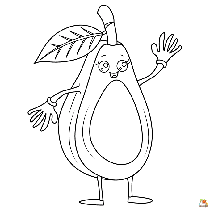 avocado coloring pages 3