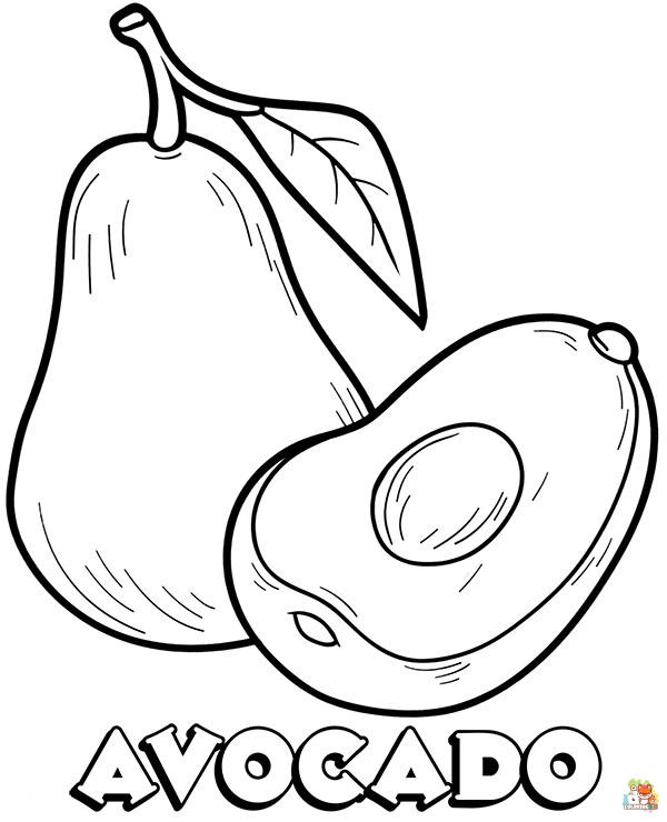 avocado coloring pages to print