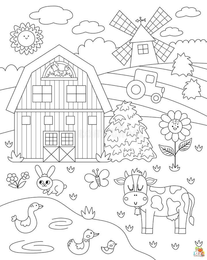 barn coloring pages printable free