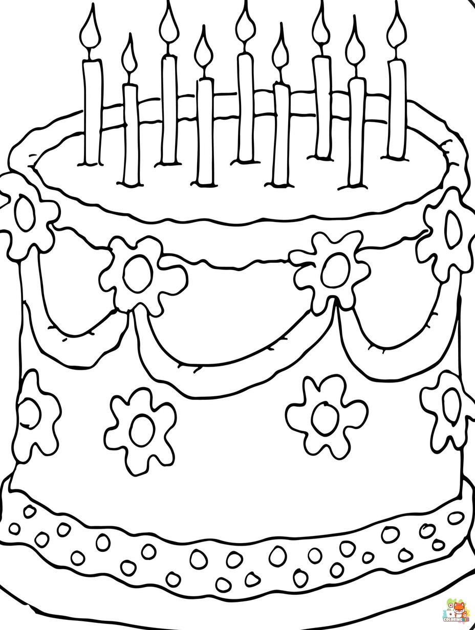Birthday Cake Coloring Pages: Fun and Creative Activity for Kids