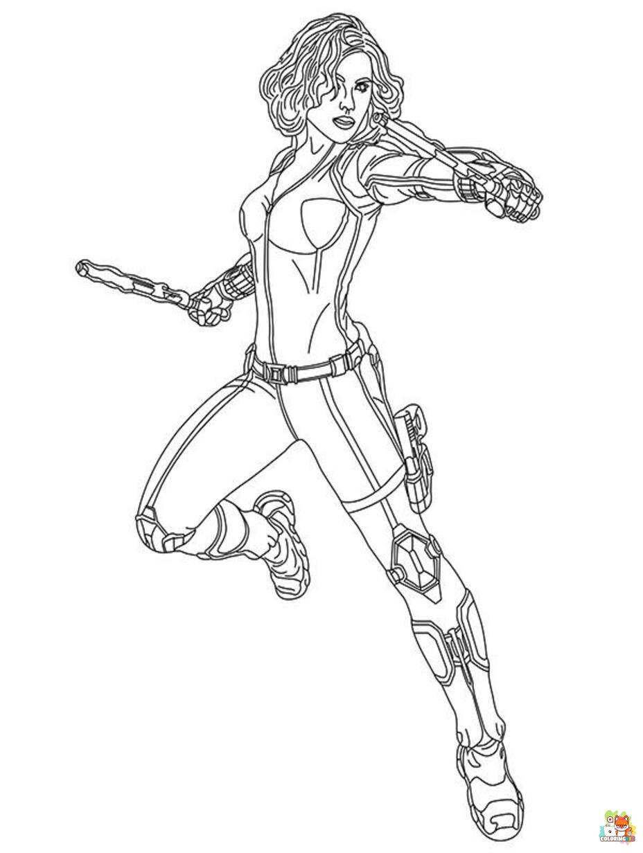 black widow coloring pages free