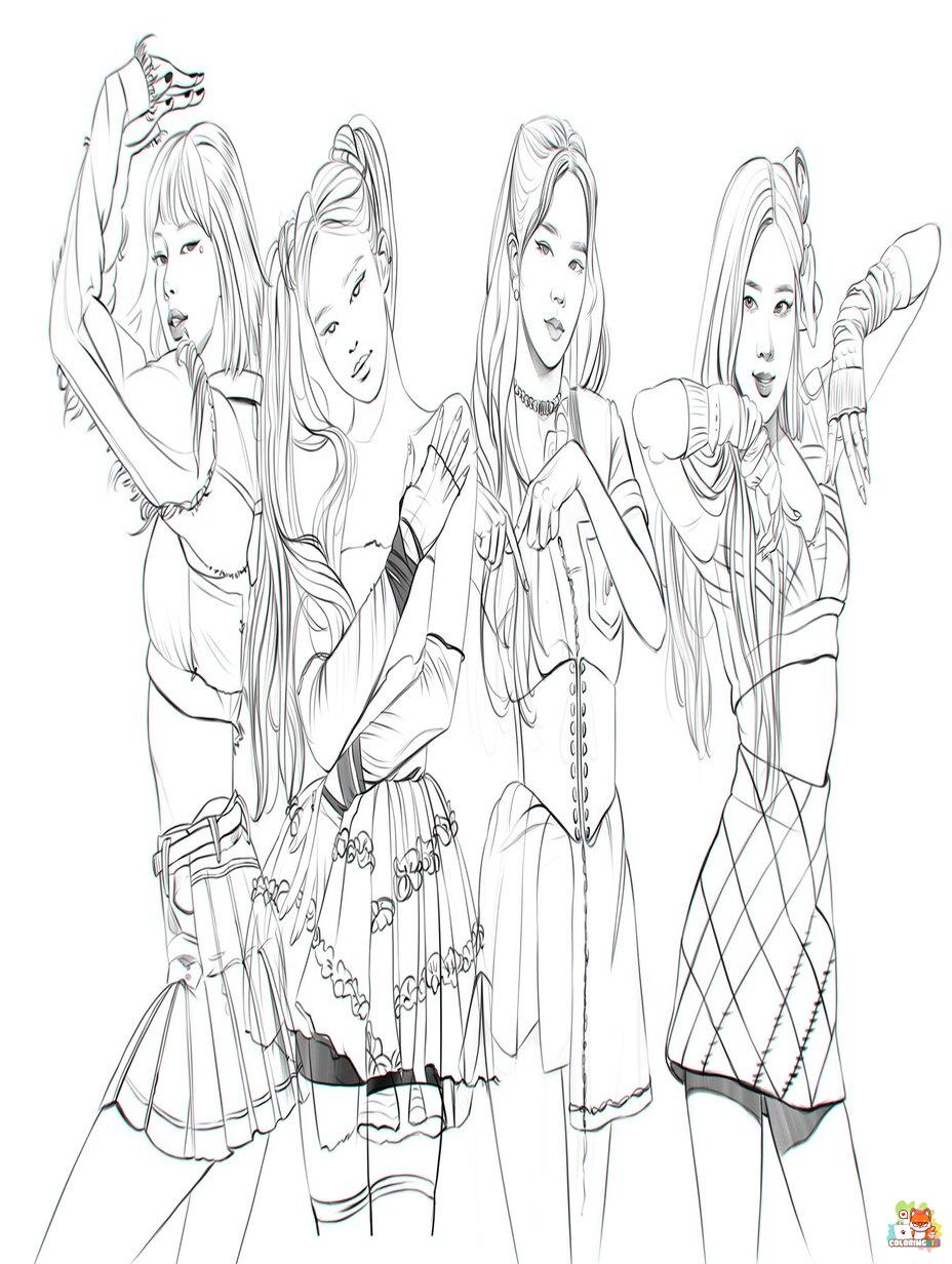 blackpink coloring pages printable free