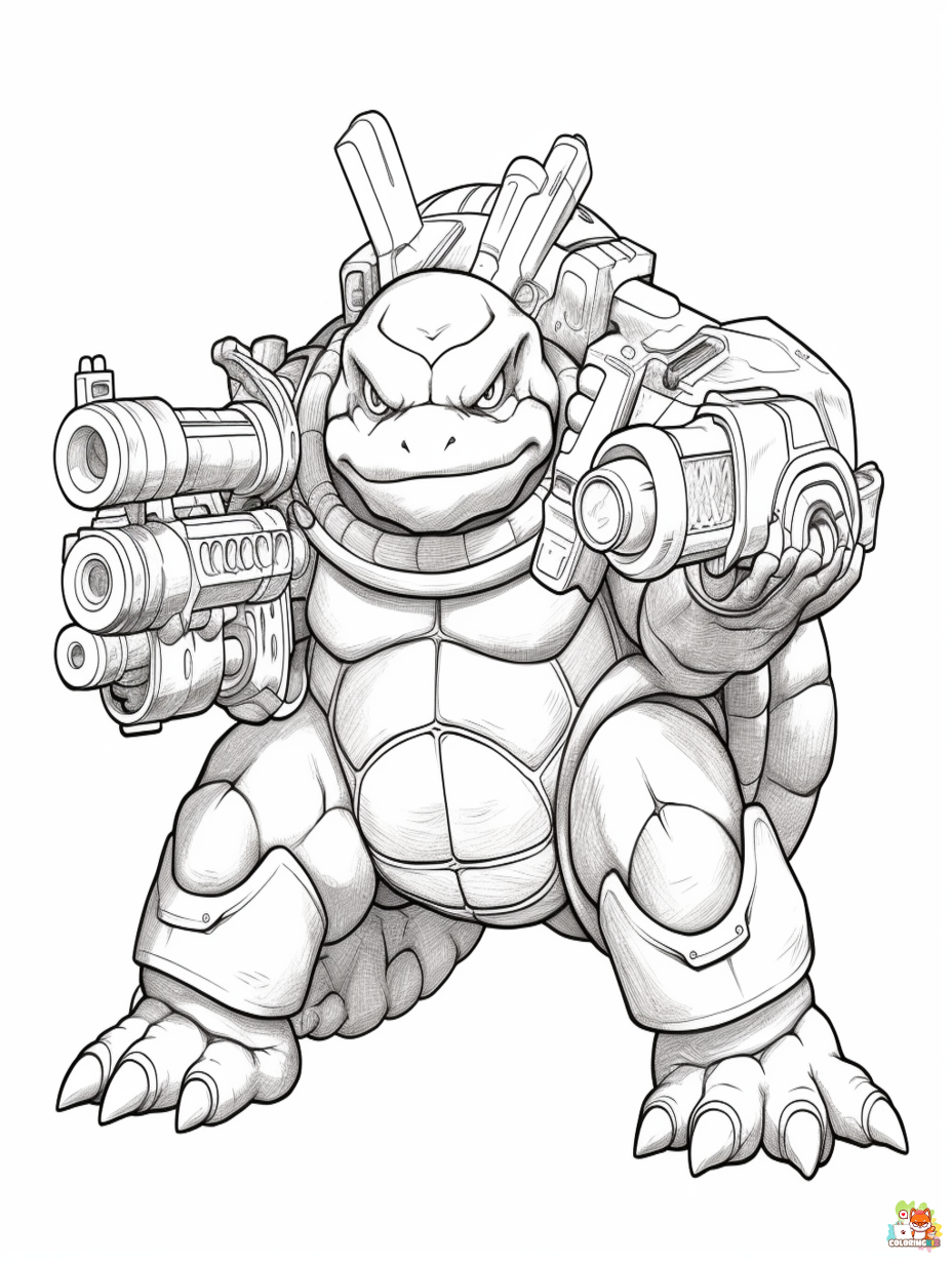 blastoise coloring pages free