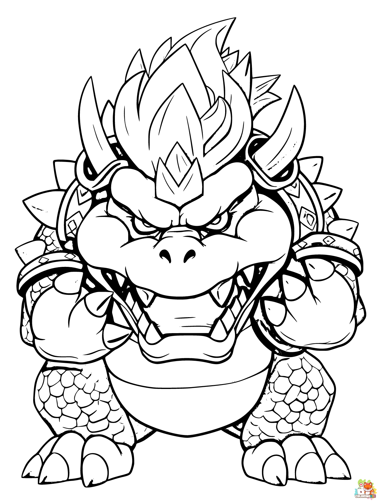 bowser coloring pages printable free