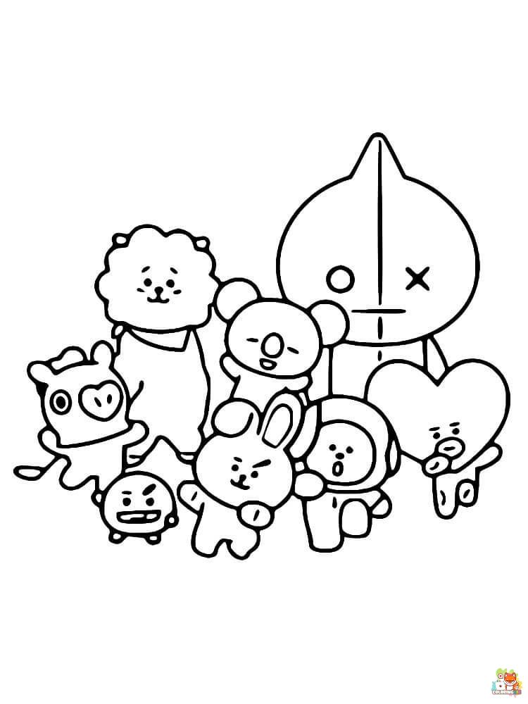 bt21 coloring pages 1