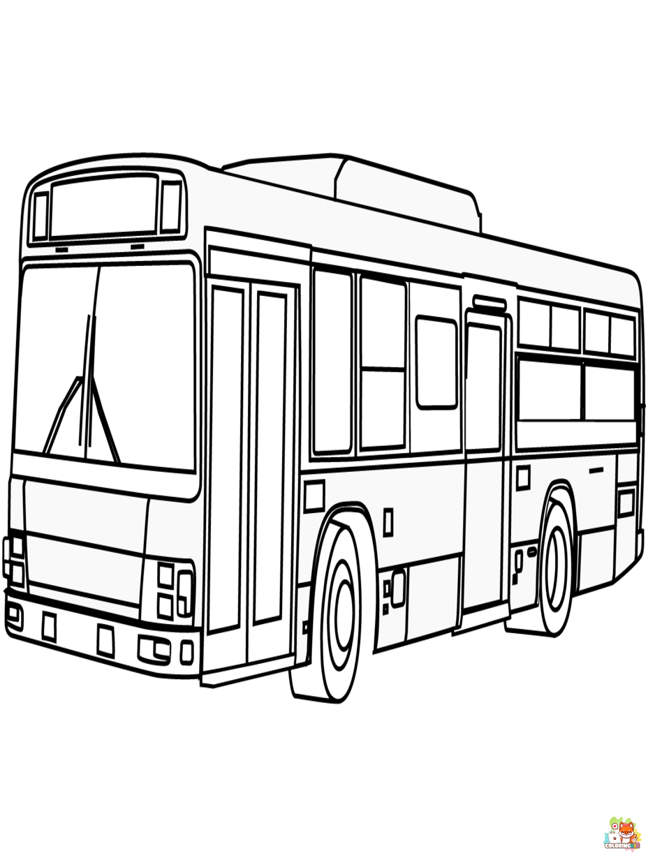 bus coloring pages free