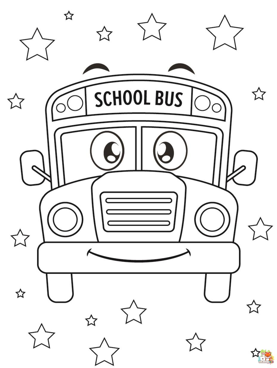 bus coloring pages to print
