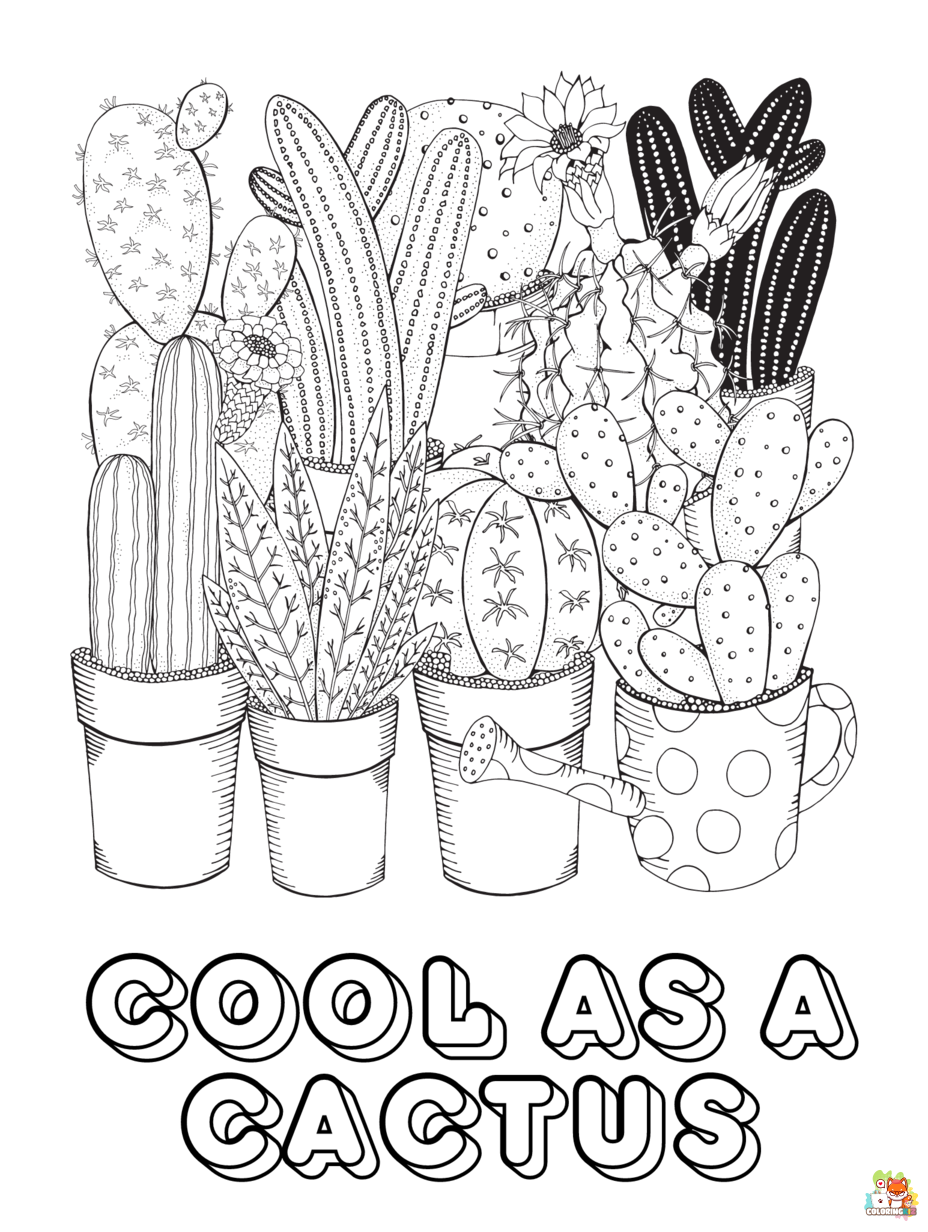 cactus coloring pages free