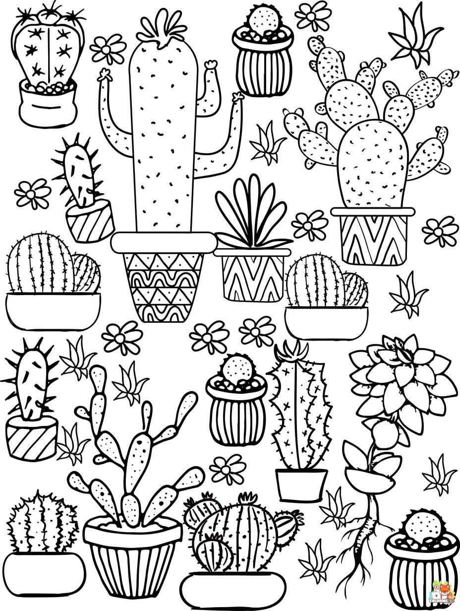 cactus coloring pages printable free