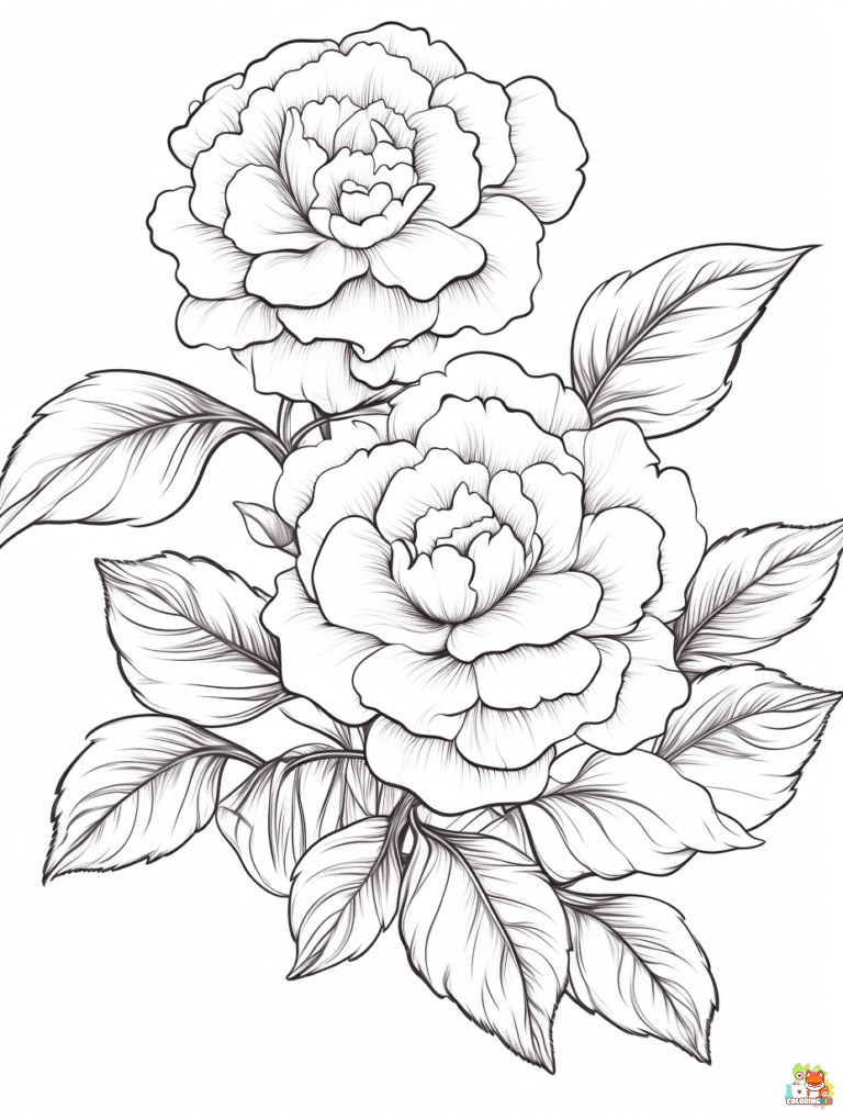 camellia coloring pages printable
