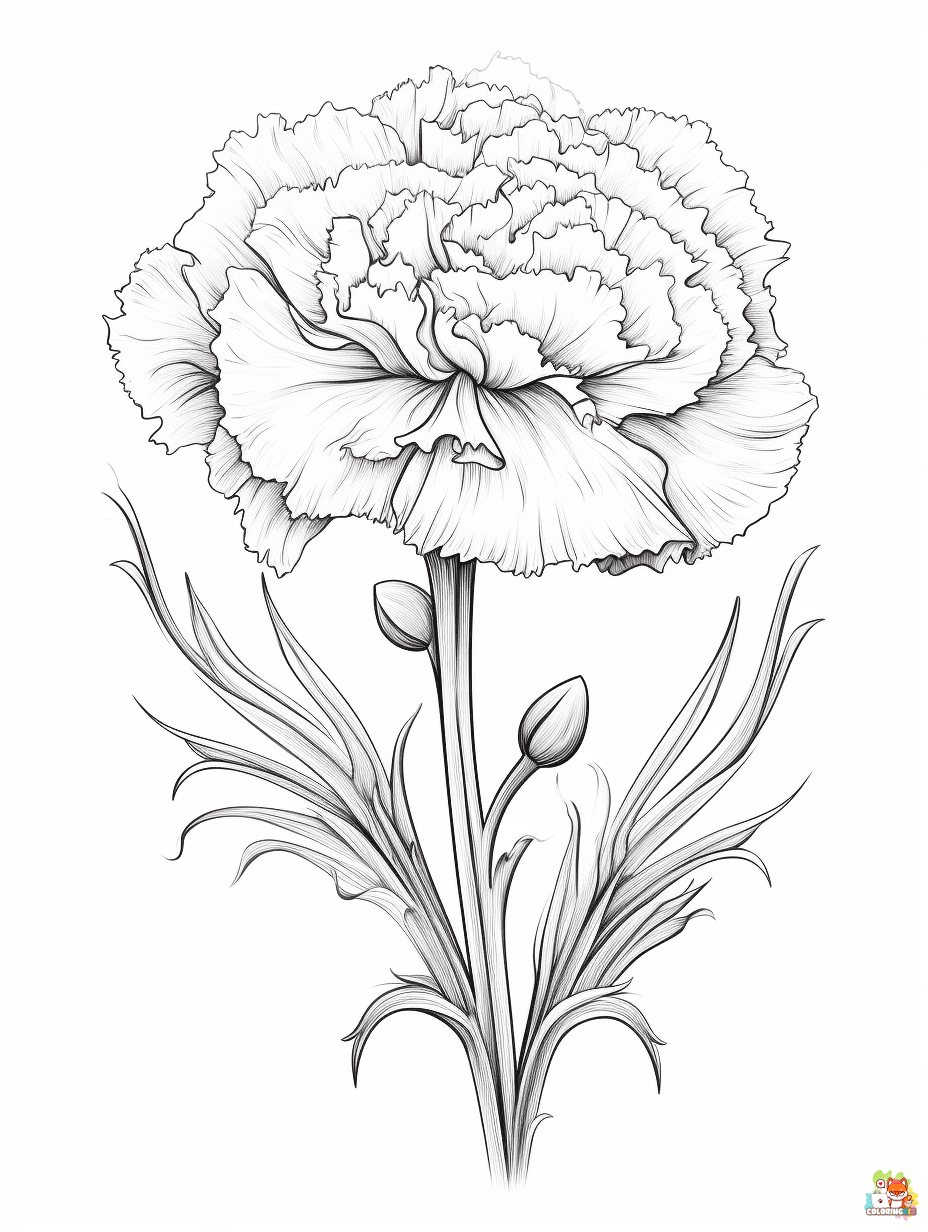 carnation coloring pages 4