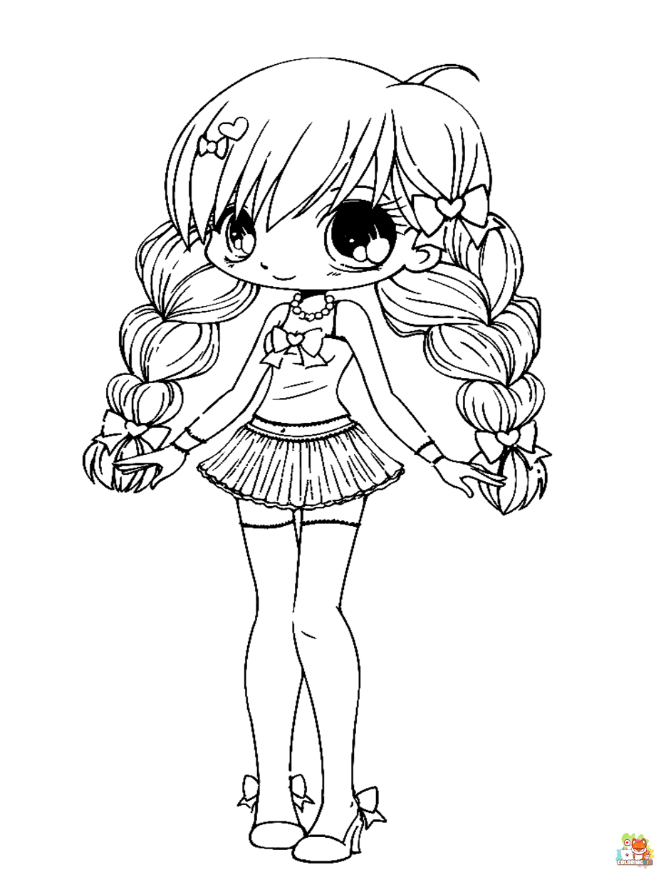 chibi coloring pages printable