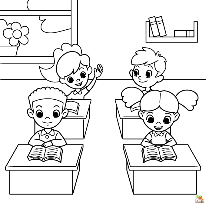 classroom coloring pages 1