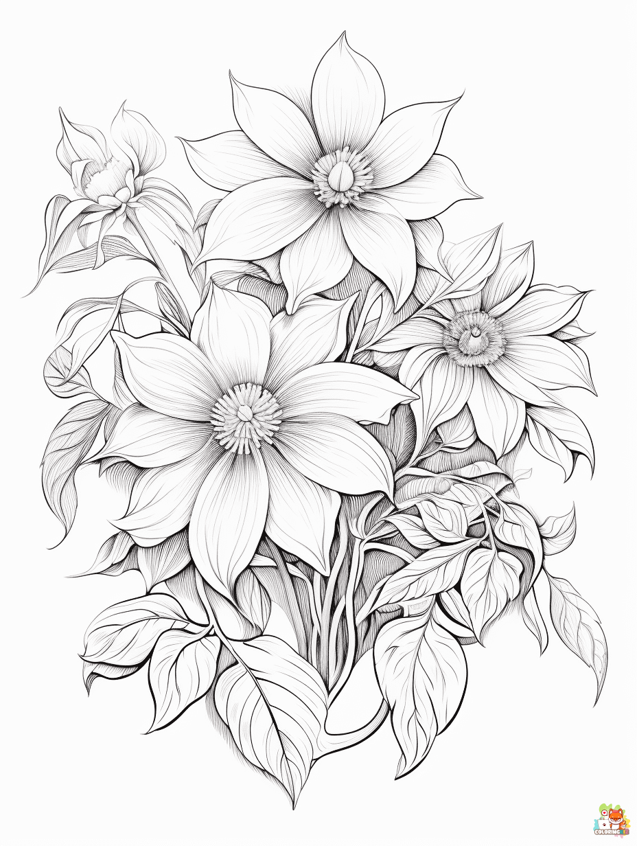 clematis coloring pages printable
