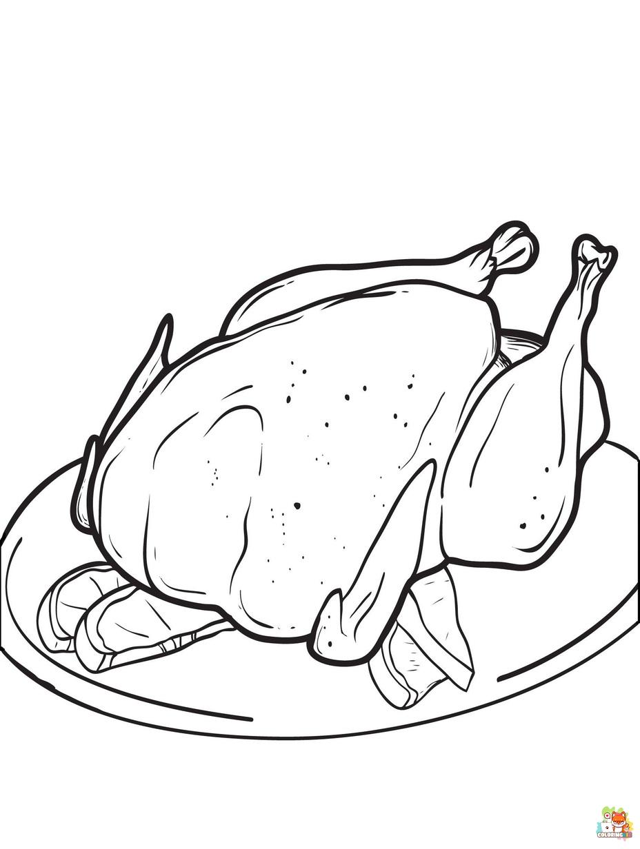cooked turkey coloring pages printable