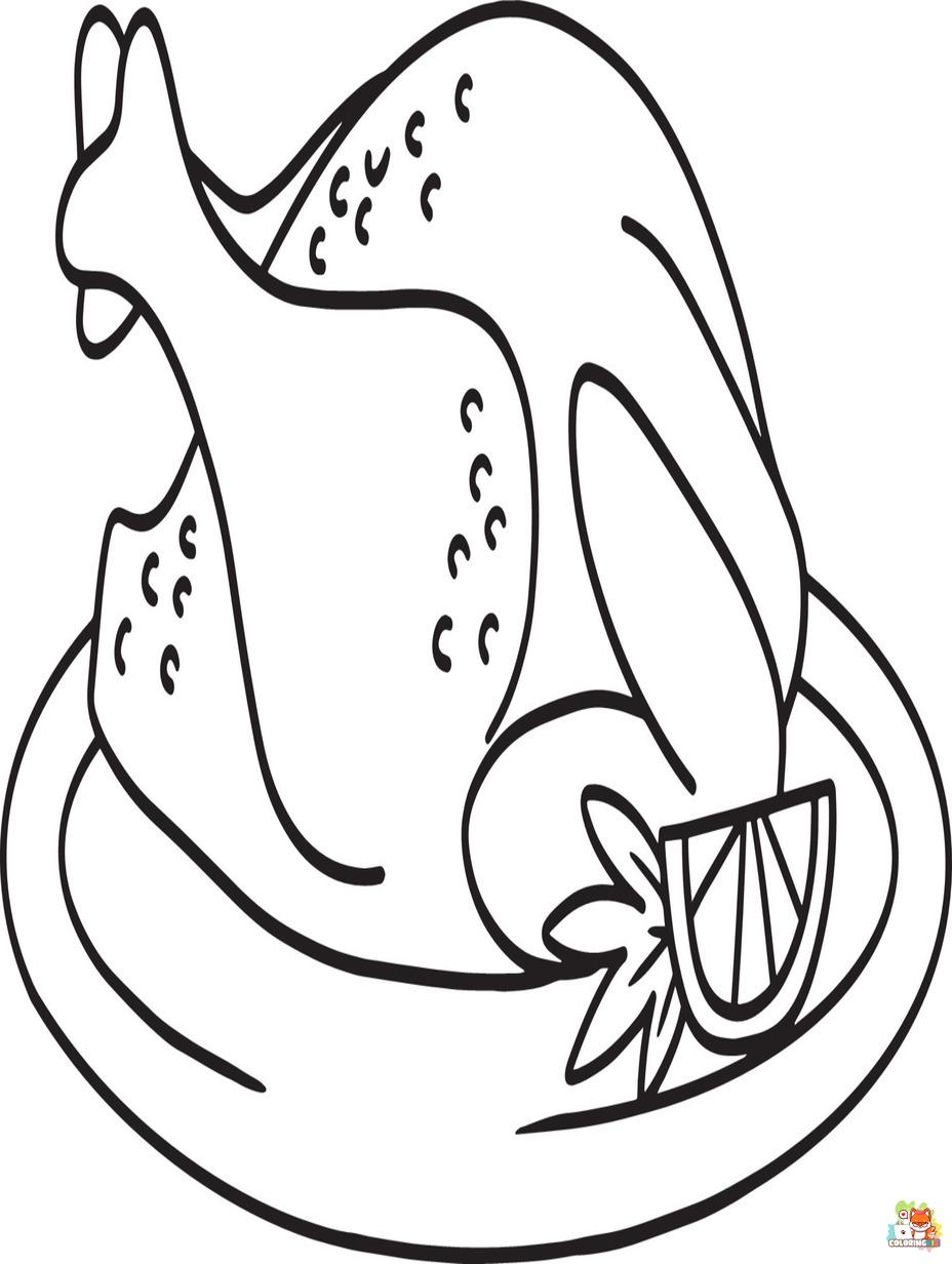 cooked turkey coloring pages to print
