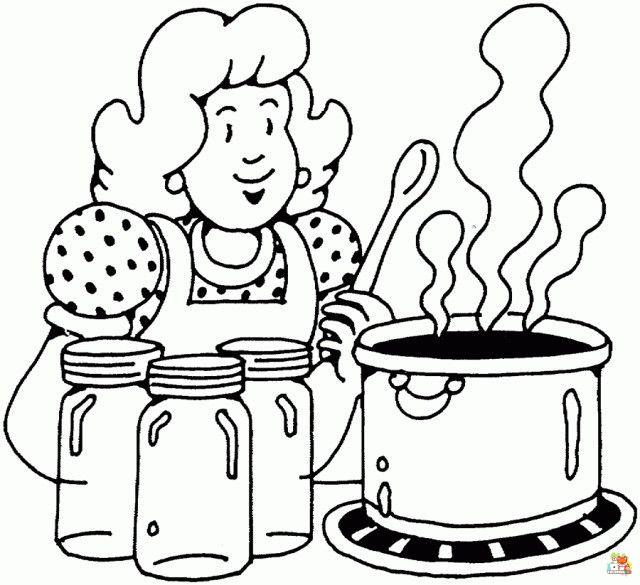 cooking coloring pages free