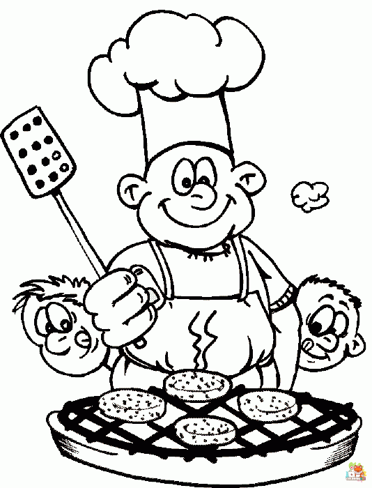 cooking coloring pages printable