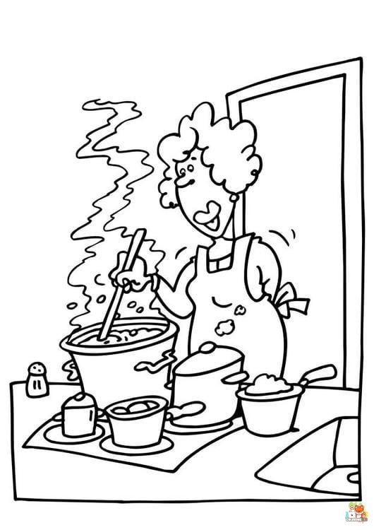 cooking coloring pages to print