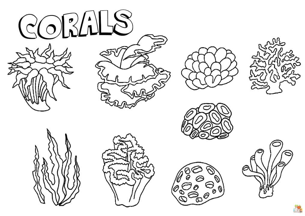 coral coloring pages printable free