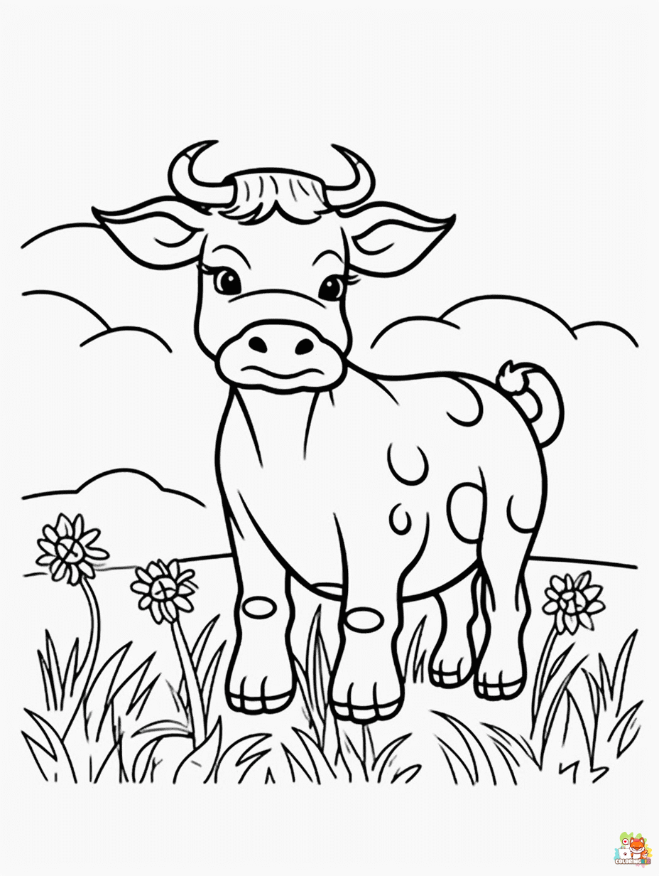 cow coloring pages printable free
