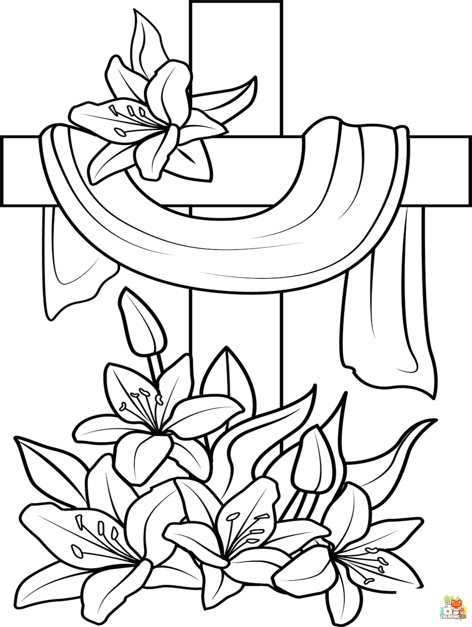 cross coloring pages free