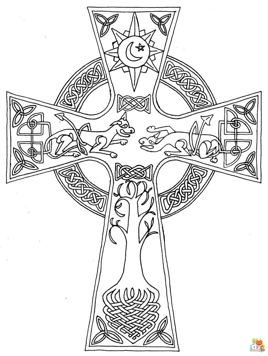 cross coloring pages printable free