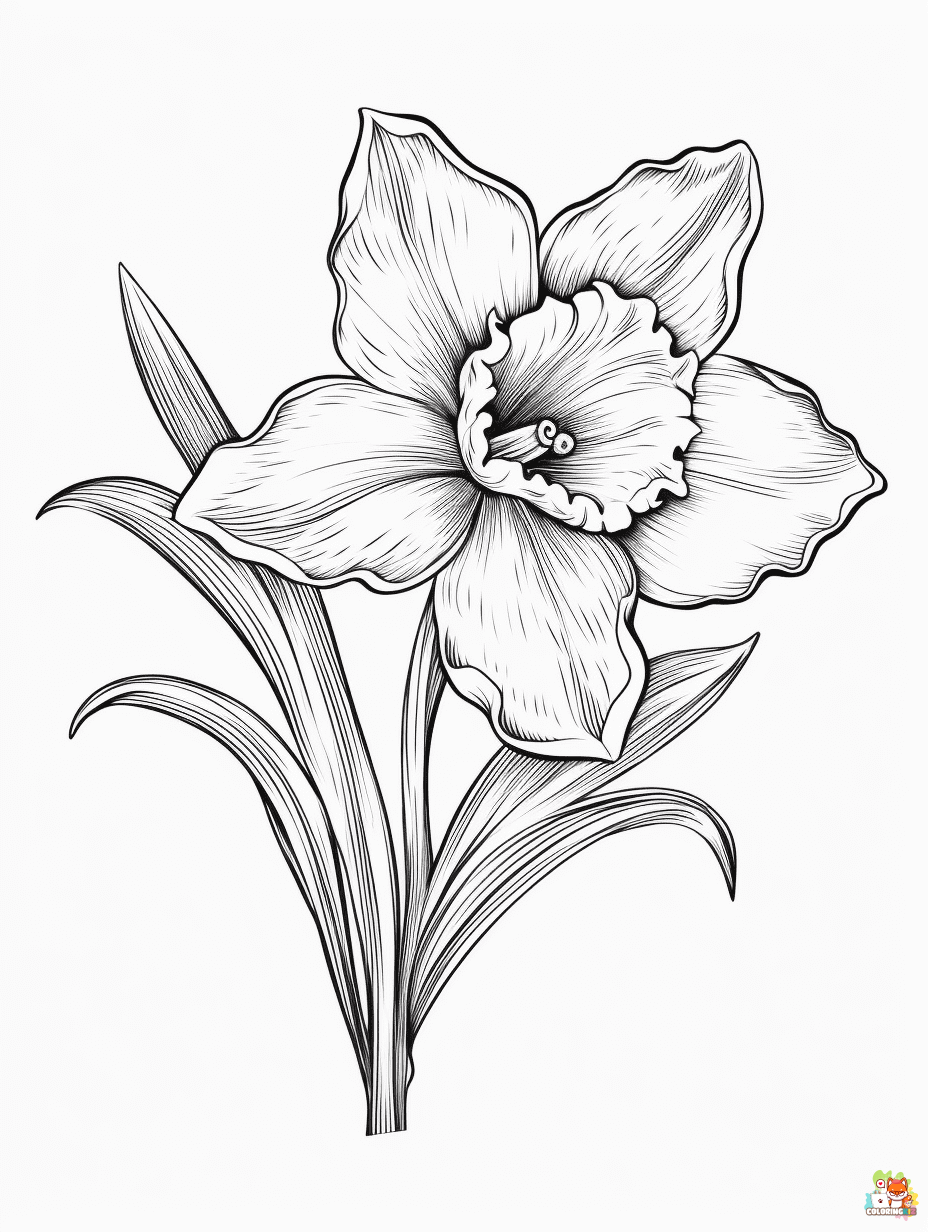 daffodil coloring pages printable