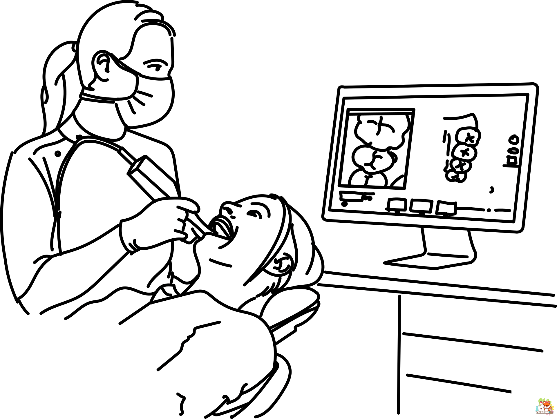 dentist coloring pages 1