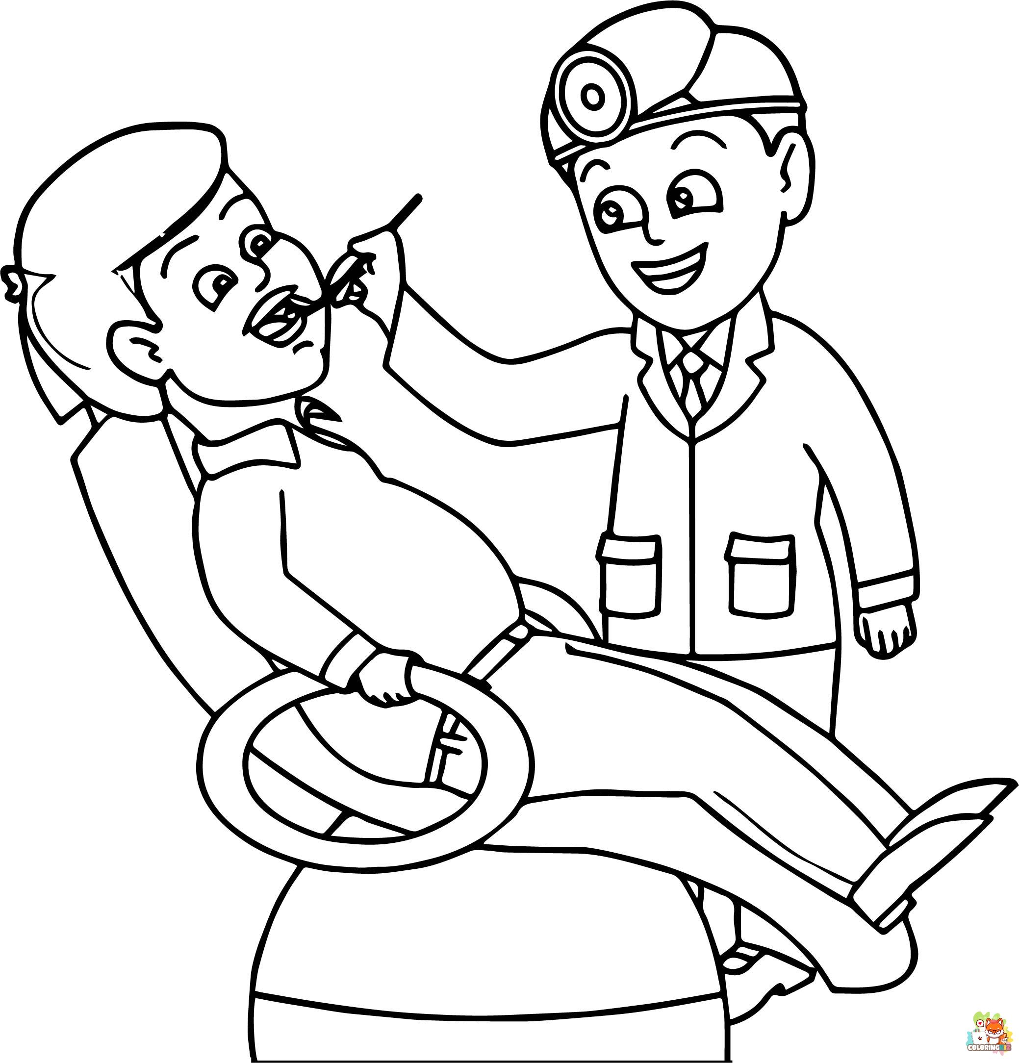 dentist coloring pages printable