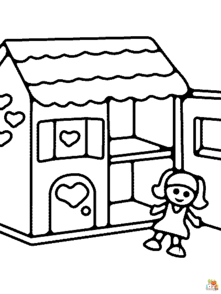 doll house coloring pages 1
