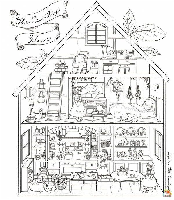 doll house coloring pages 2