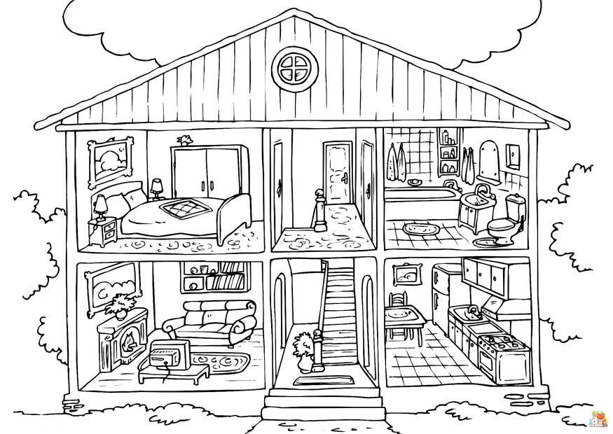 doll house coloring pages 3