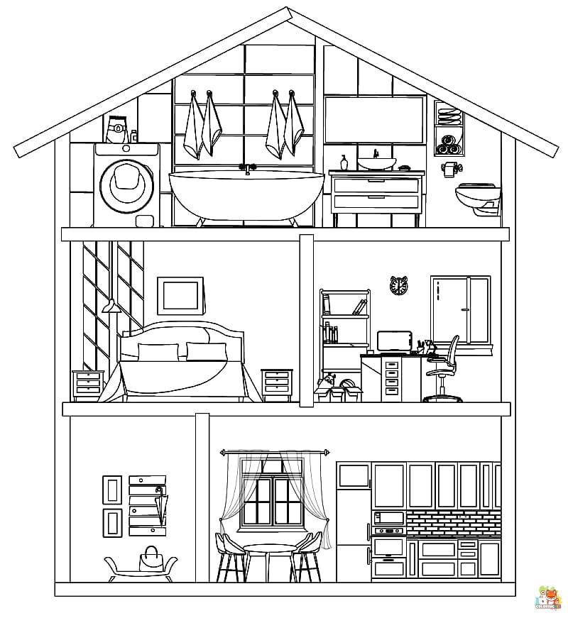 doll house coloring pages 4