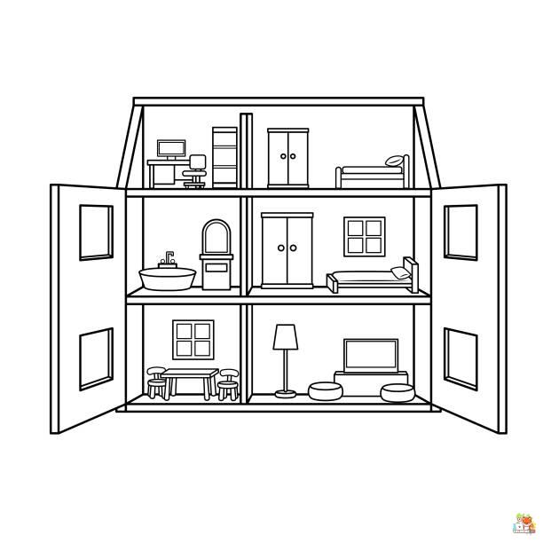doll house coloring pages free